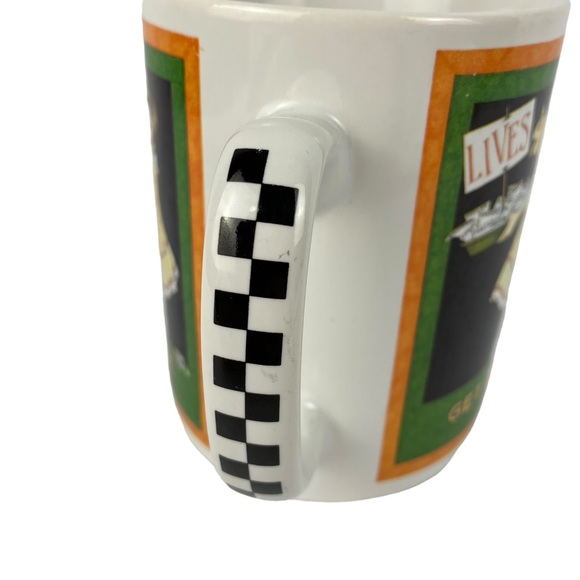 1990s Mary Engelbreit Humorous Coffee Mug "Lives: Get One" Checkerboard Handle - Picture 4 of 7